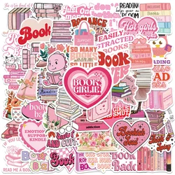 50PCS Pink Smut Bookish Reader Love Cute Girls Sticker Aesthetic Decoration for Kindle Ipad Phone Laptop Diary Decor Sticker