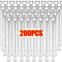 200/10x White Heart Bubble Wand Empty Bubbles Soap Bottles with Heart Handle Wedding Gifts for Guests Party Decoration Kids Toys