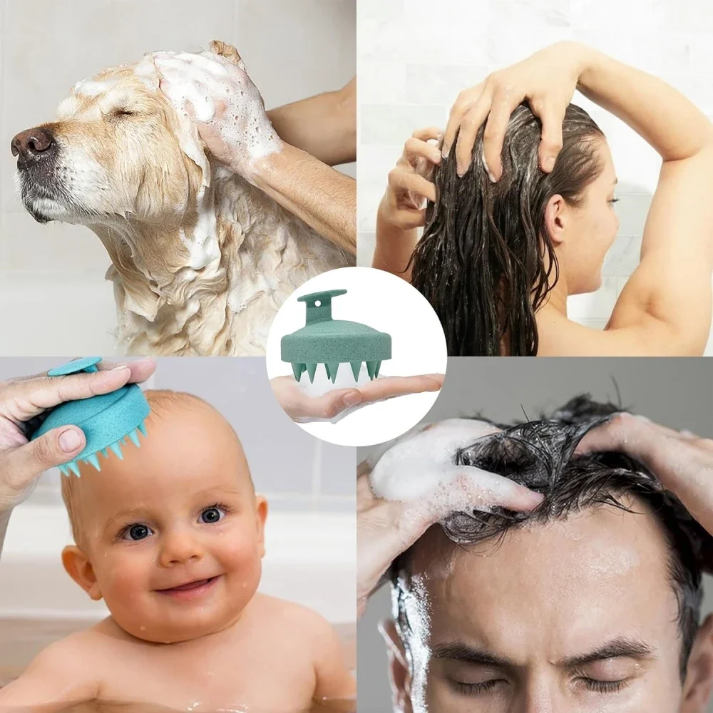 Cepillo de champú de silicona suave, masaje de cabeza, peine de cuero cabelludo, peine de lavado de cabello, baño corporal, cepillo de ducha, masajeador, herramienta de peluquería, nuevo