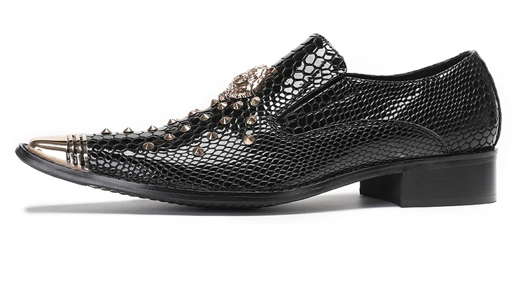 BOARD Herbst Herrenschuhe Spike Luxuriöse Persönlichkeit Bankett Niete Tigerkopf Druck Formelle Kleidung Schuhe – Detail 40