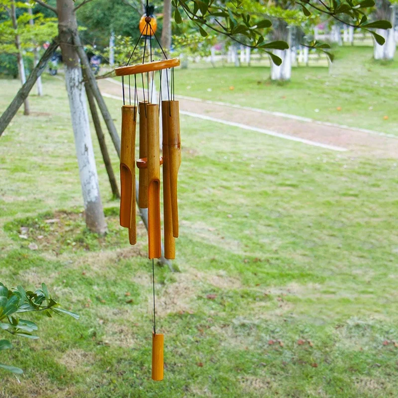 BEAU-Bamboo Wind Chimes. 38 Inch Outdoor Indoor Hanging Decorative Wind Chimes. Has A Natural Soothing And Pleasant Sound