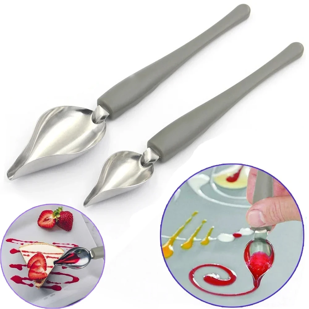 Creative Deco Spoon Decorate Sushi Food Draw Tool Design Sauce Dressing Plate Dessert Bakeware Cake Molecular Gastronomy Spoons