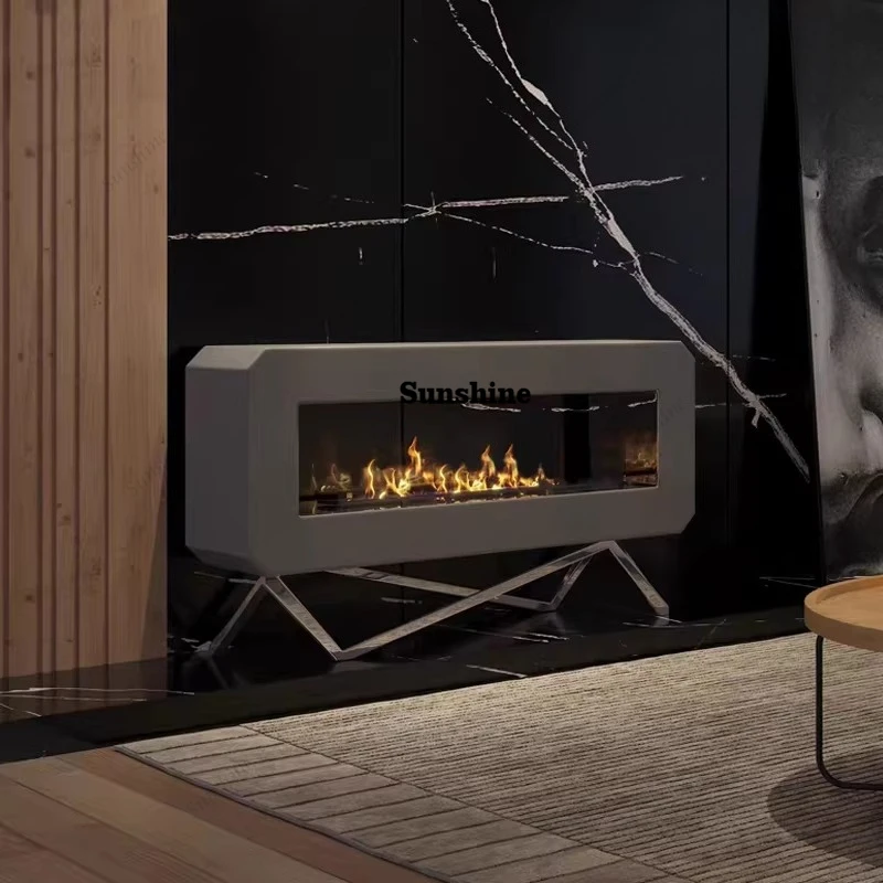 Italian style, humidifier decorative background wall embedded electronic simulation flame fireplace