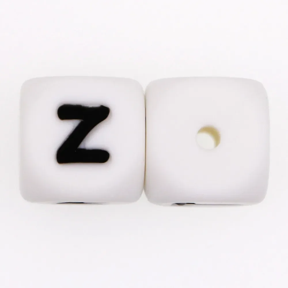 LOFCA 10 Stück 12-mm-Silikonbuchstabenperlen, DIY-Schmuckzubehör zum Basteln von Armbändern, englische Alphabetperlen, BPA-frei, lebensmittelecht.
