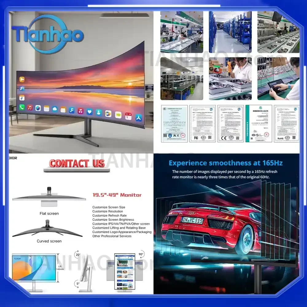 Best 4K Monitor 34 Inch 144Hz 165Hz Gaming Screen HDR LED Desktop Monitor for PC Competitive Price