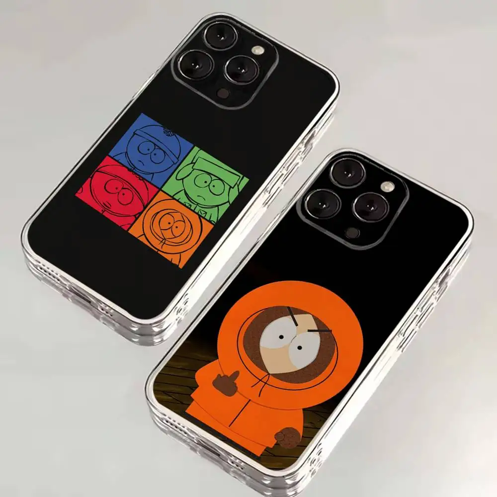 

Cartoon S-South-P-Park Phone Case For iPhone 16,15,14,13,12,11 Plus,Pro,Max,XR,XS,X,7,8 SE,Mini Transparent Silicone Soft