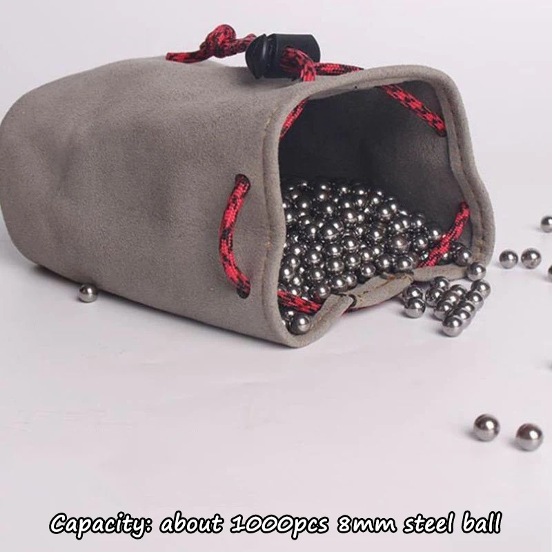 Outdoor Portable EDC Car Steel Ball Bag Made of Microfiber Fabric and Large Capacity Slingshot Steel Ball Storage Bag