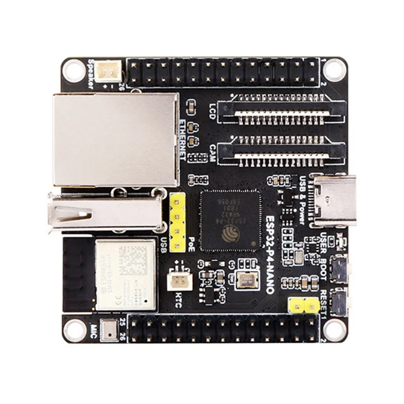 A45F-ESP32-P4-NANO Entwicklungsboard + POE-Modul + Kamera + Lautsprecher-Kit Dual-Core RISC-V Wifi6 Bluetooth5/BLE RJ45 100M Ethernet-Port