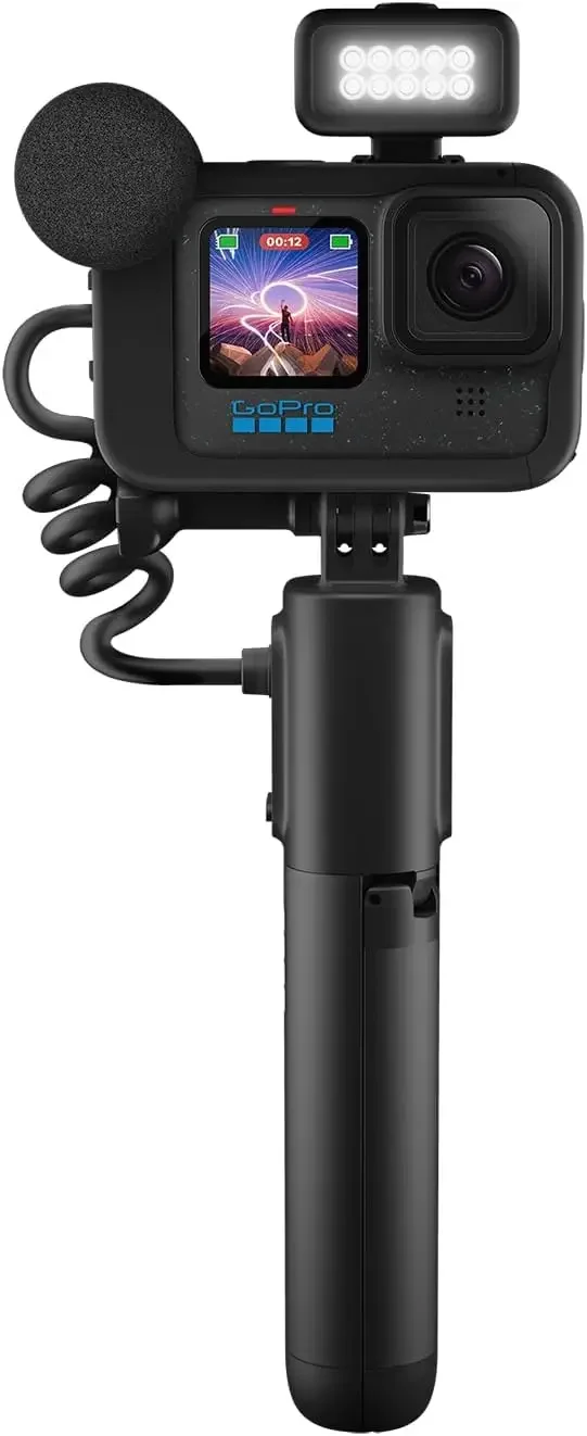 

Includes HERO12 Black , Volta (Battery Grip, Tripod, Remote), Media Mod, Light Mod, Enduro Battery, and Carrying Case
