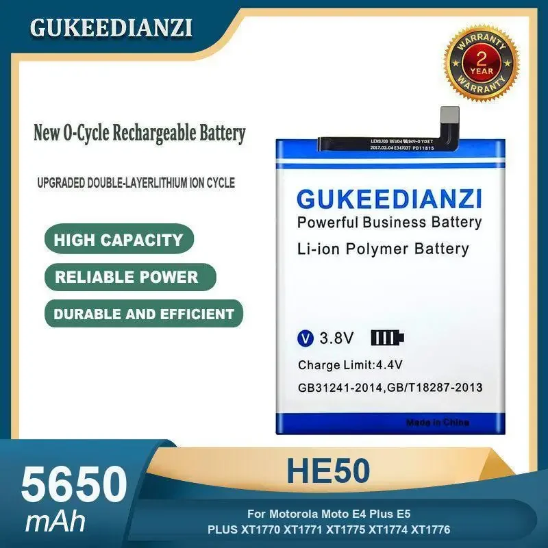 

High Capacity 5650mAh HE50 Mobile Phone Battery For Motorola Moto E4 Plus E5 PLUS XT1770 XT1771 XT1775 XT1774 XT1776