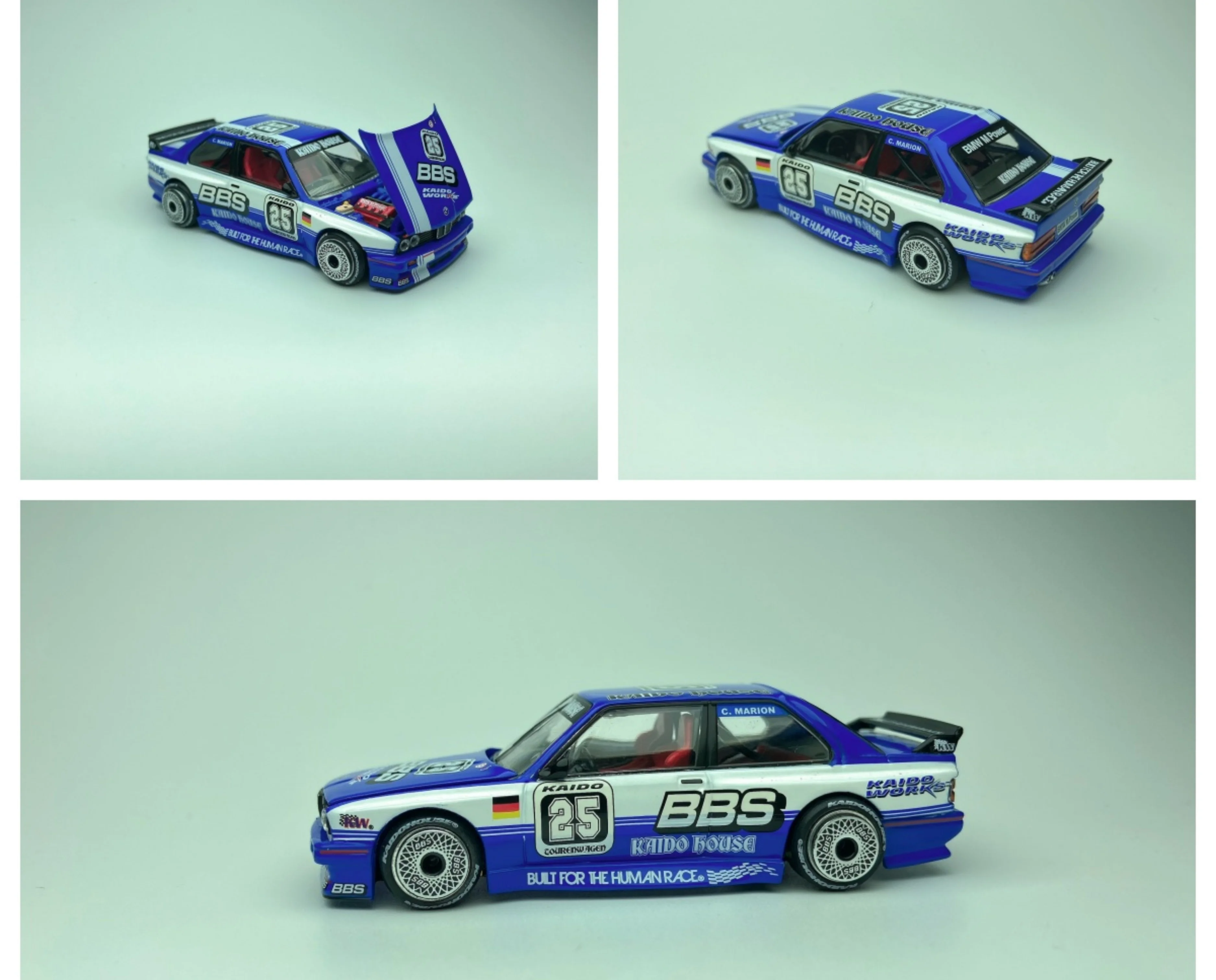 Kaido House x Mini GT M3 Kaido Touring Champ V1 #223 Blue White 1/64 Diecast Model Car Alloy