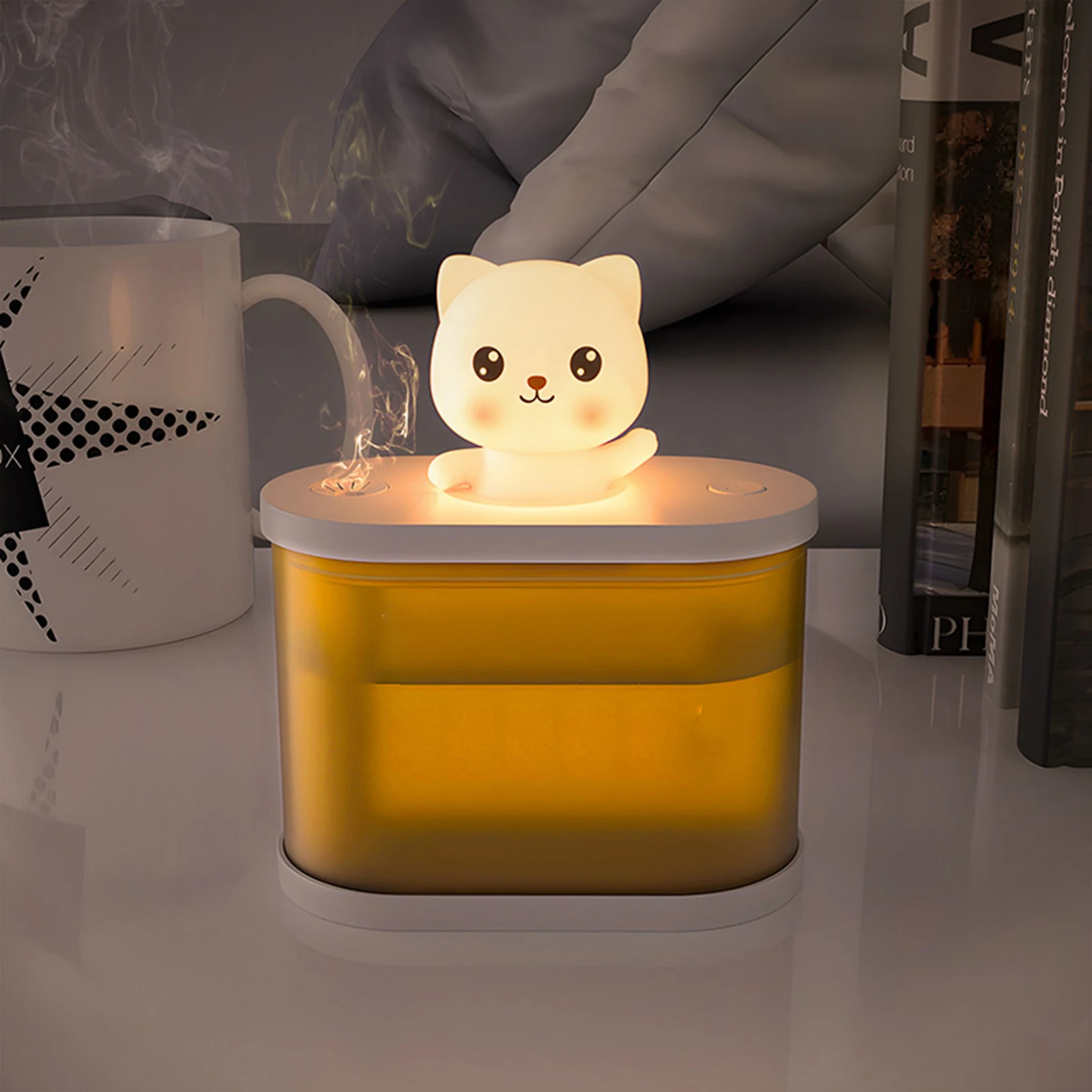 

Colorful life D15 Cute Cat Humidifier USB Charging Bedroom Bedlight Warm Atmosphere Light Companion Sleep Nightlight