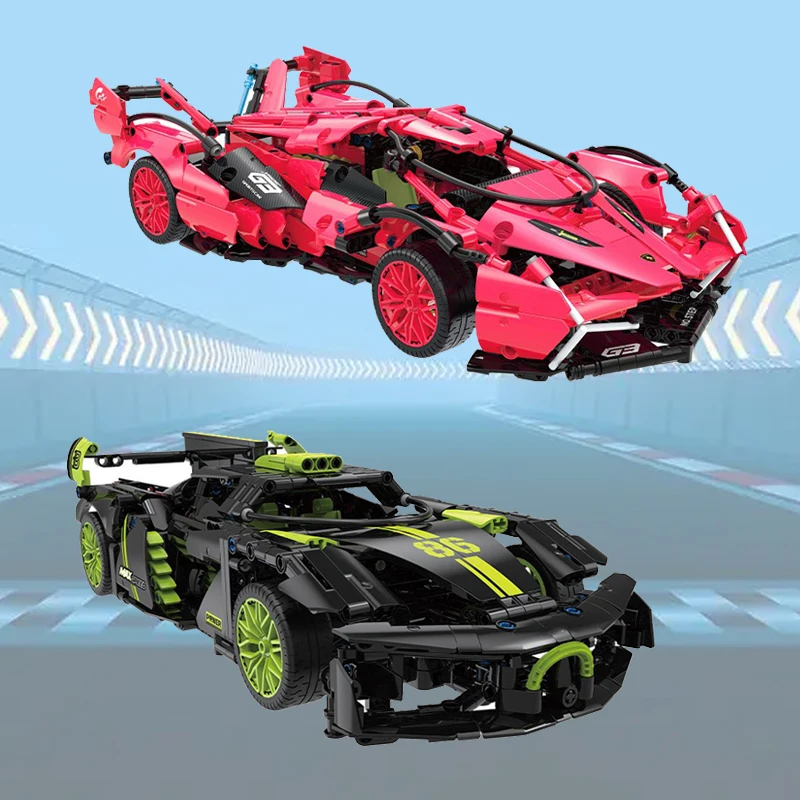 

1:14 Race Car Building Blocks MOC Model Supercar Creative Technical Vehical Assembly Bricks Inspired Desktop Gift for Adult Kid