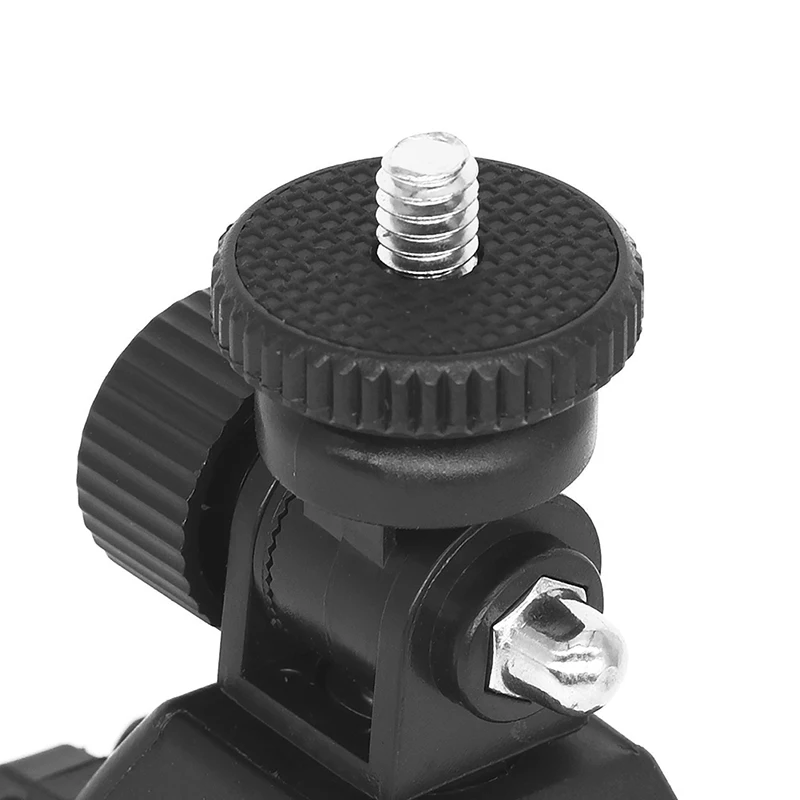 Abrazadera para manillar de bicicleta y motocicleta, adaptador de trípode para cámara Gopro Hero 9, 8, 7, 6, OSMO, color negro, 1/4