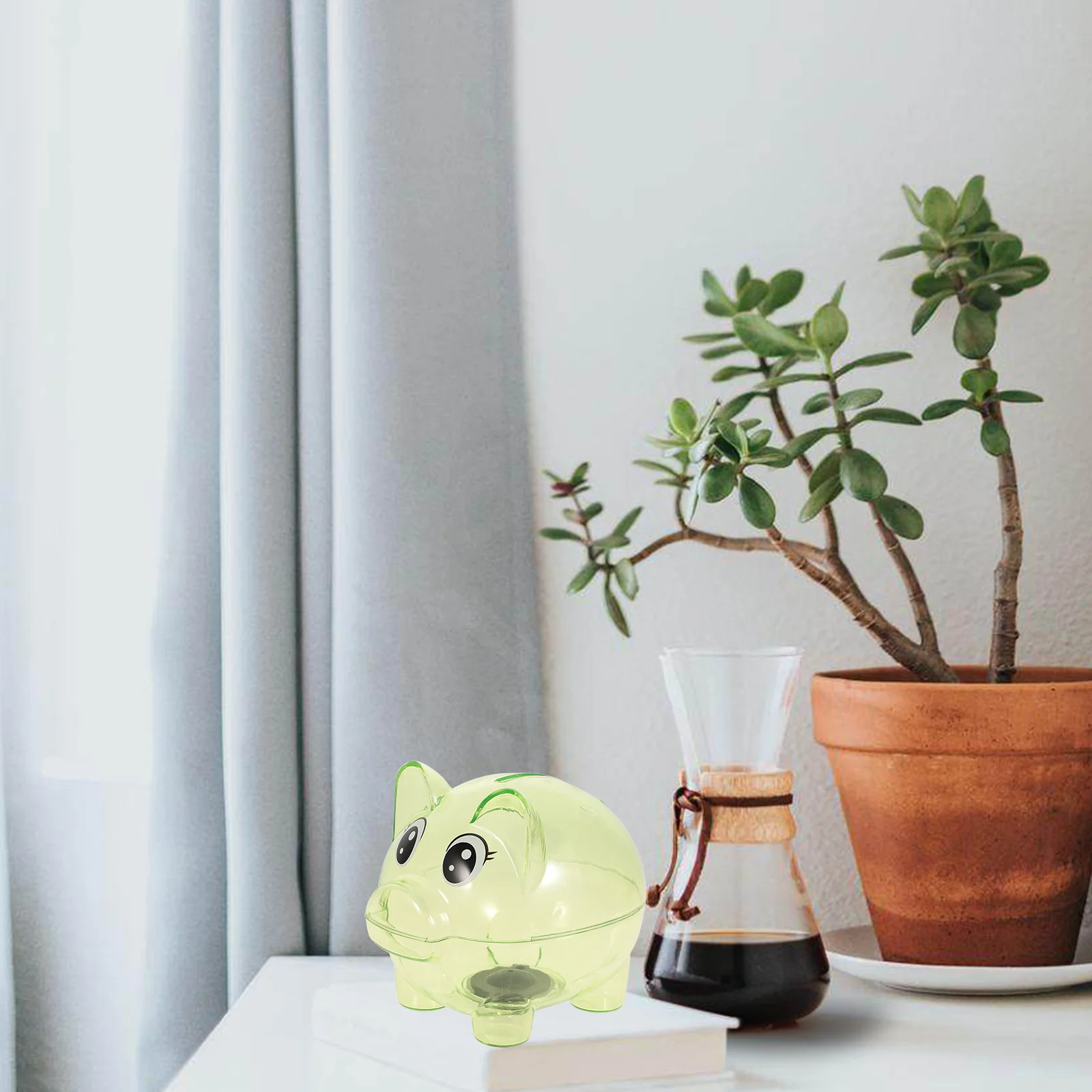 2Pcs Adorable Practical Clear Piggy Bank for Toddlers Boys and Girls Room Decor Baby Money Box Girl Pig Piggy Bank