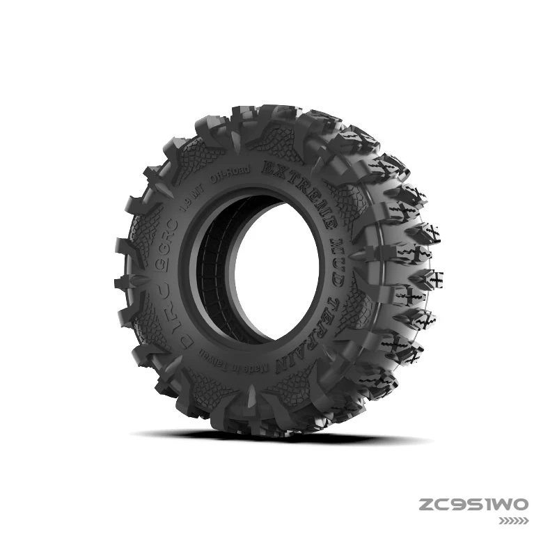 2 Dragon Claw Tires 1.9 Inch Tread Climbing Tires for 1/10 RC Crawler Car Traxxas TRX4 Defender AXIAL SCX10 RC4WD D90 D110 Parts