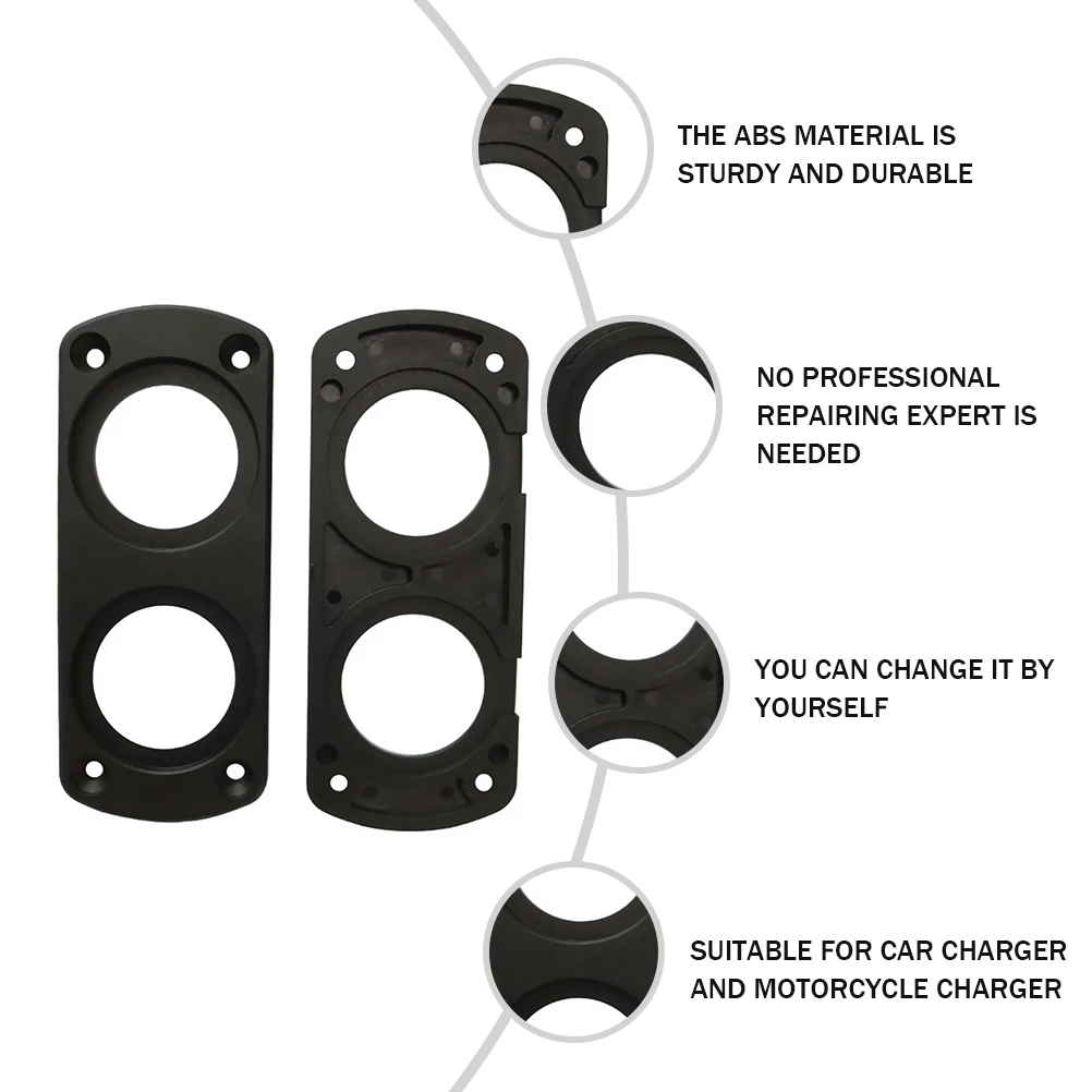 

2pcs Car Fixed Panel USB Parts 2 Holes Electric Vehicle Equipment Socket ABS Durable Car Motorcycle Ship Yacht