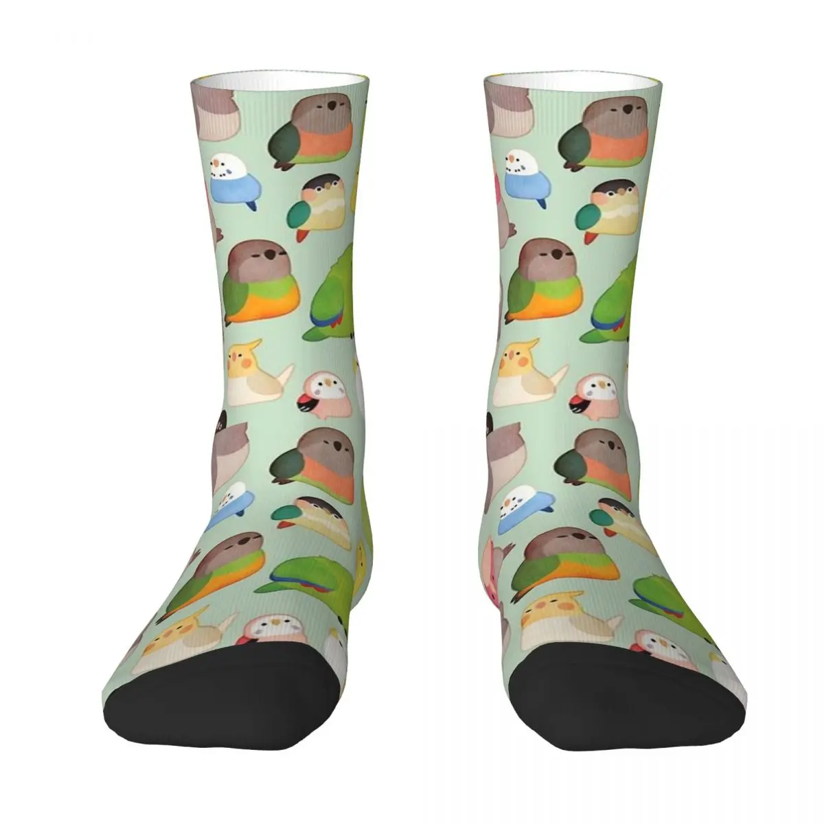 Chaussettes unisexes en elin de style de rue, mocassins d'oiseaux, hip hop, heureux, hiver