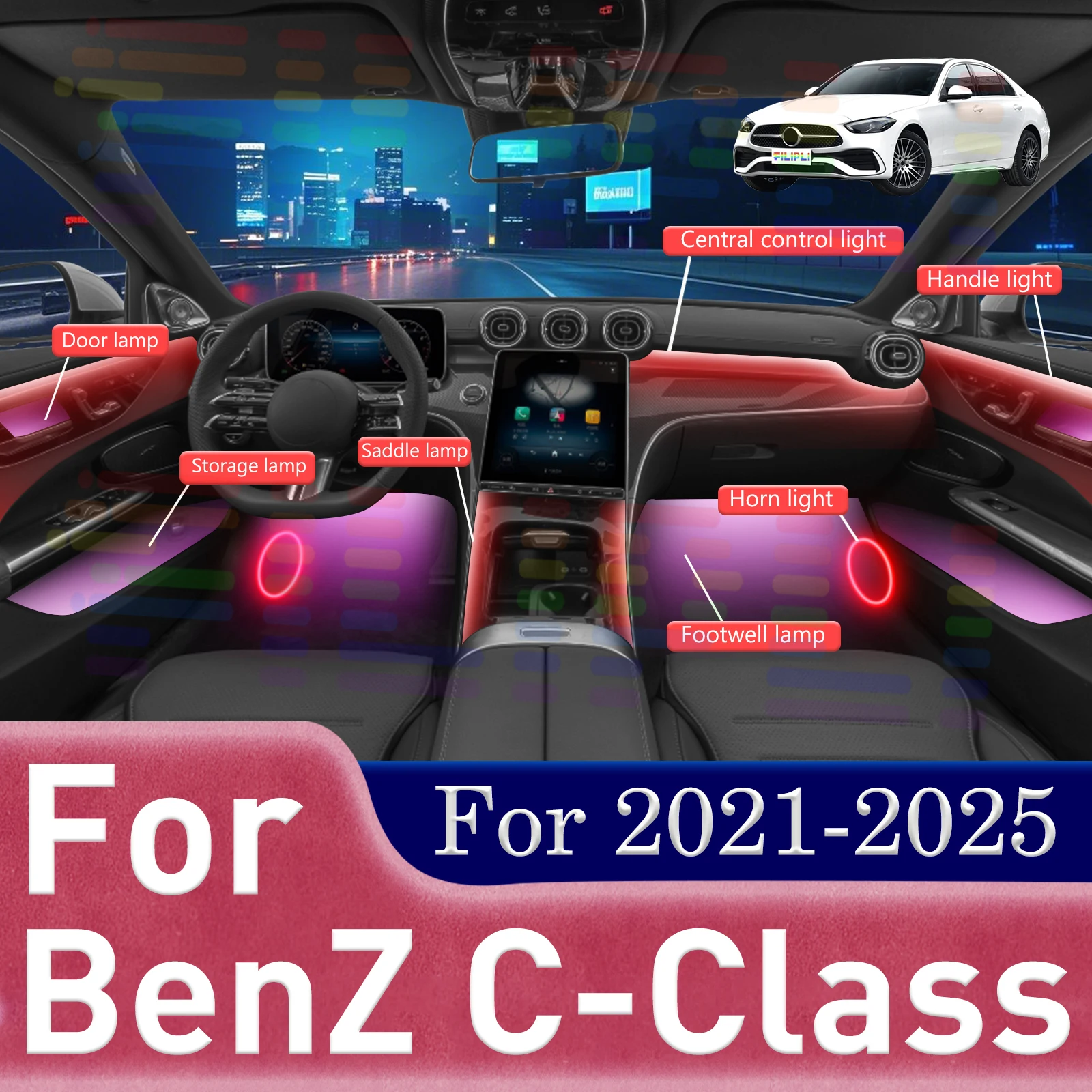 

For Benz C-Class W206 AMG C 43 4MATIC C63 SE Performance The Definitive Smart Car Light App: Your Hub for All RGB Music Sync