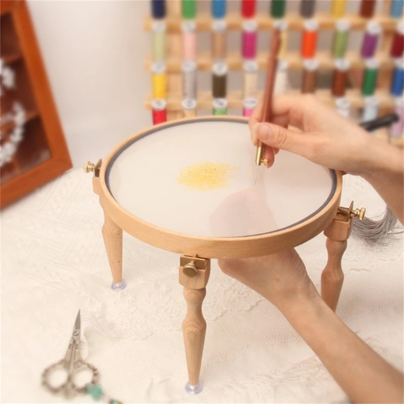 Wood Embroidery  Stitches Hoop Rings Frame Adjustable Sewing Tool Embroidery Frame Legs Hoop Embroidery Stand Tool KXRE