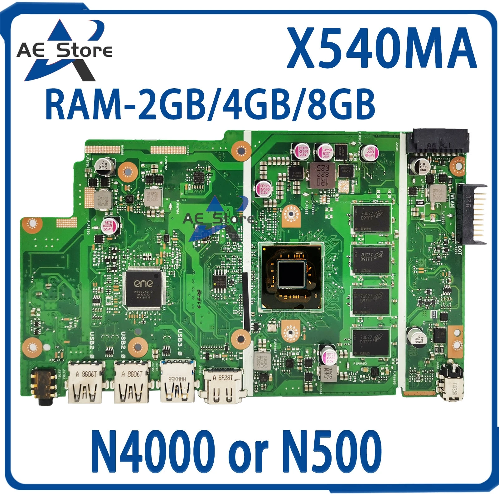 X540MA Mainboard For ASUS X543MA F540MA A540MA D540MA X540M Laptop Motherboard N4000 N5000 RAM-2GB/4GB/8GB