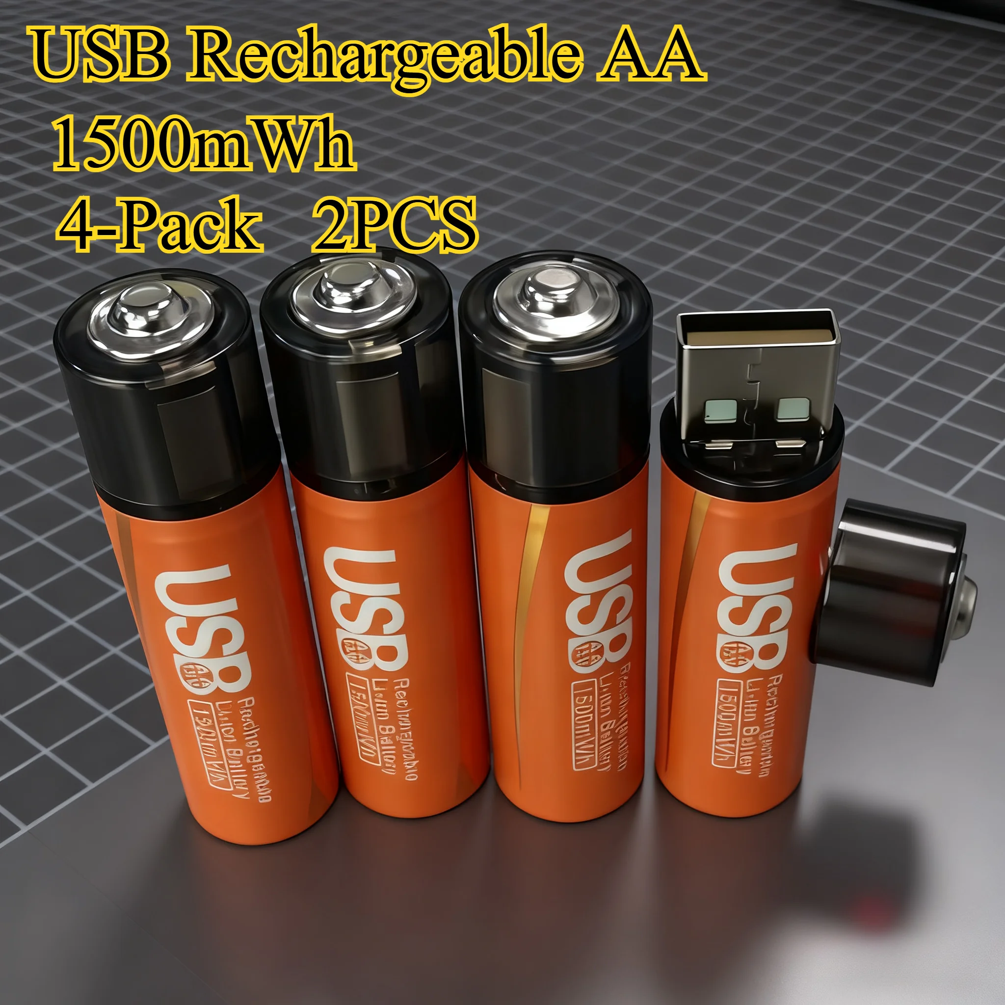 2 baterias de lítio aa recarregáveis usb 1500mwh, 4 pacotes para brinquedos, controle remoto, mouse, 1.5v, tensão constante
