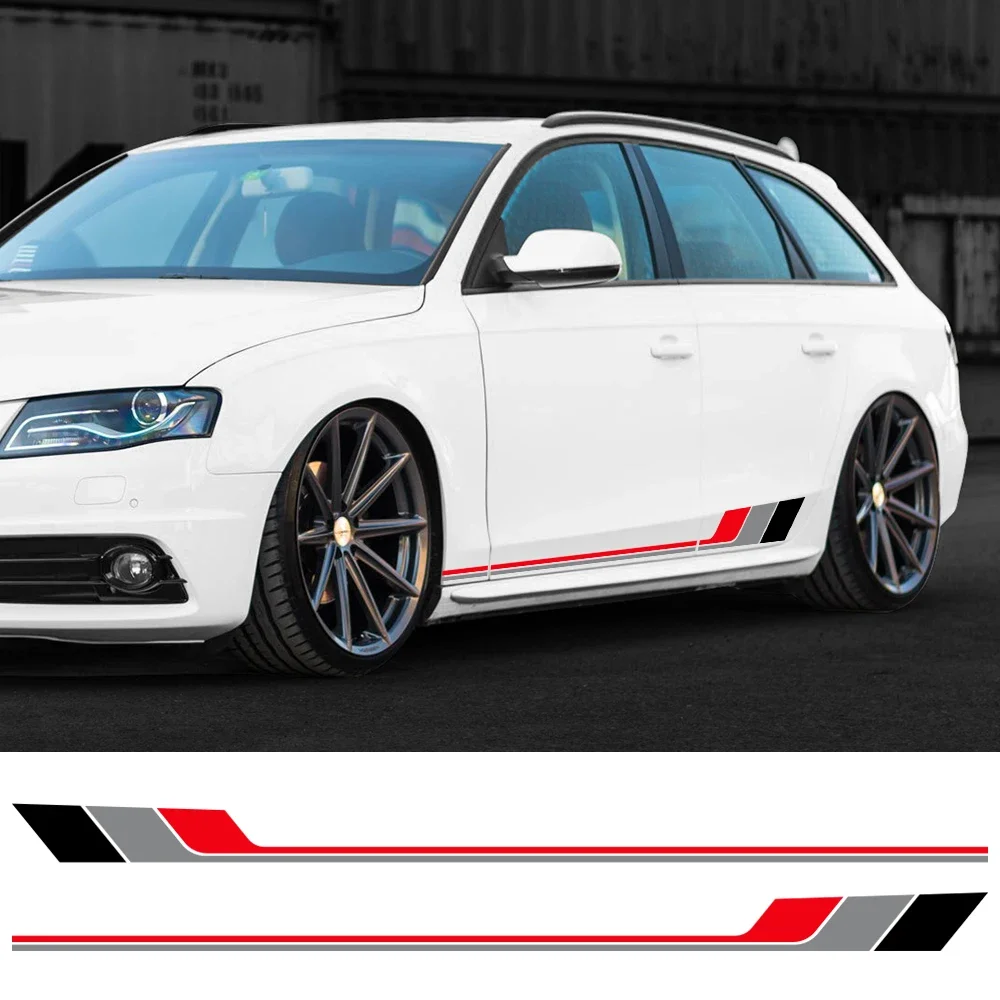 Car Side Door Stickers Vinyl Decal Trims Exterior Auto Accessories For Audi A4 B8 8K B9 B7 8W 8E B6 Avant TFSI Quattro Allroad