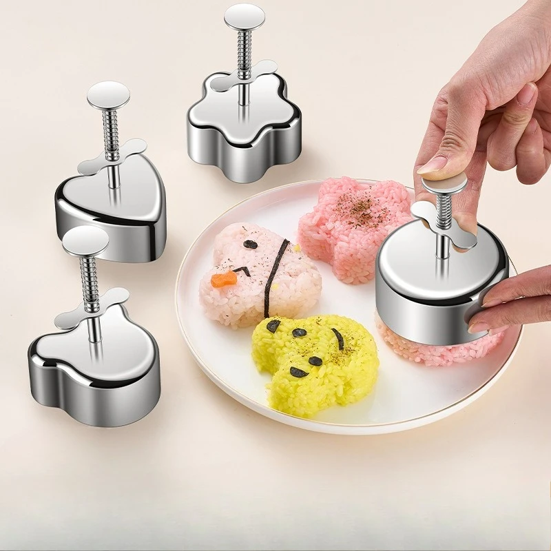 304 Stainless Steel Rice Ball Mold Cold Dish Cake Mould Round Household Cooking Tools Kitchen Food Grade Sushi Meat Patty Mold