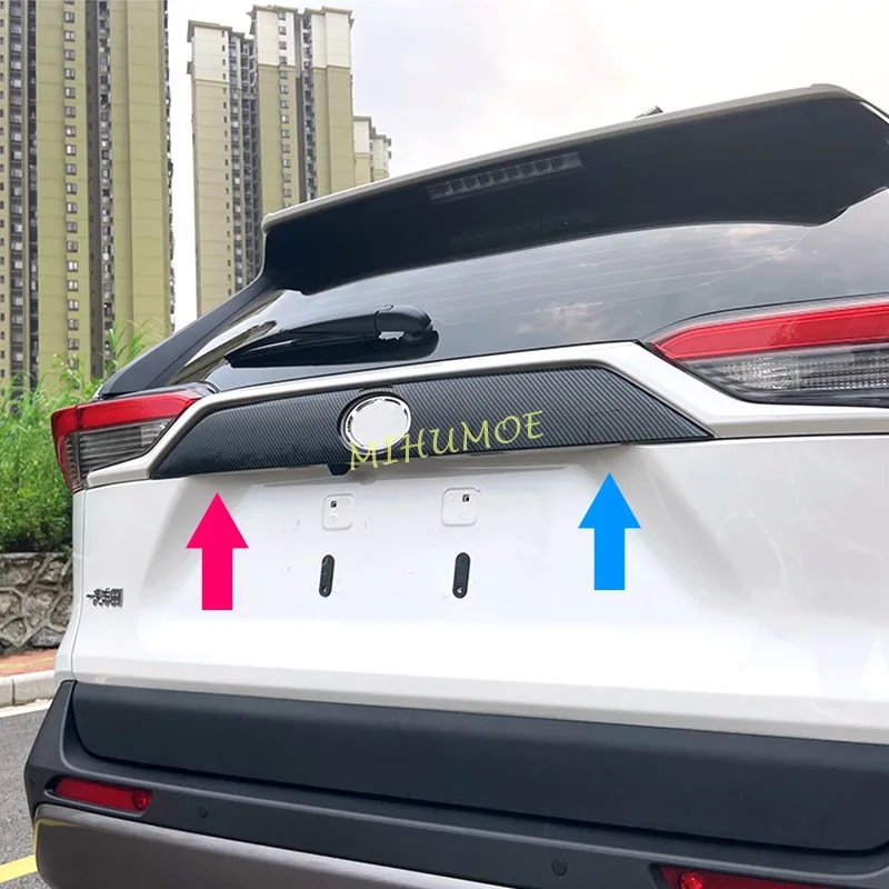 

For Toyota RAV4 2019-2024 Carbon Fiber Trunk Molding Rear Tailgate Trims Stylish Strip Cover