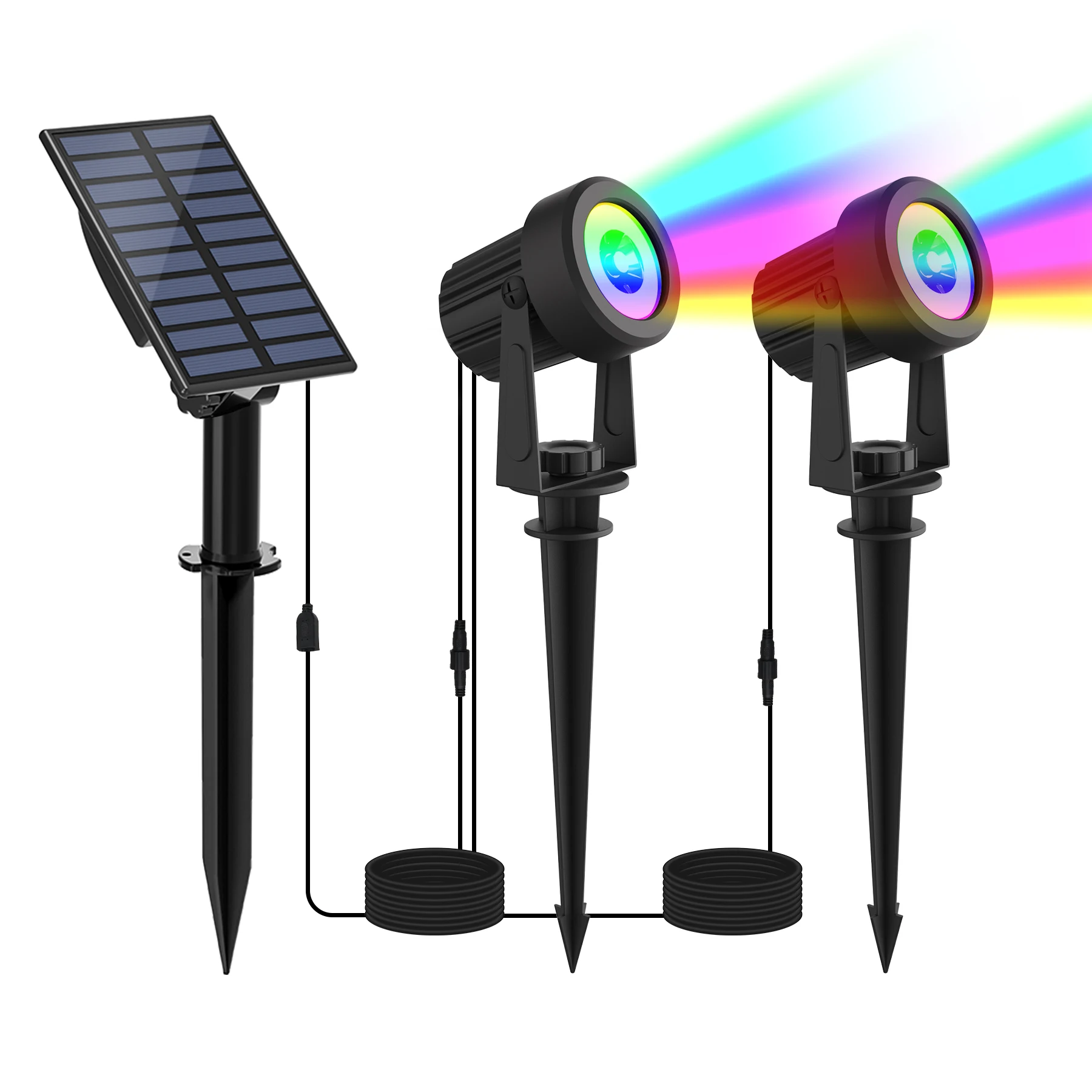 1/2/4/6 Lichten RGB Solar Spotlight IP65 Waterdicht Solar Light Outdoor Tuinlicht Voor Kerstmis Halloween Party Decor