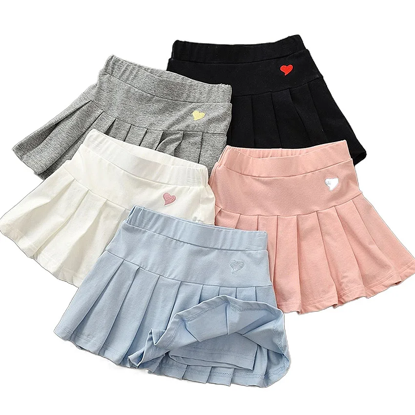 Summer Short Skirt Women Pleated Skirts Girls Tennis Skorts School Children Dance Training Lovey Kids Skirt With Shorts Safety