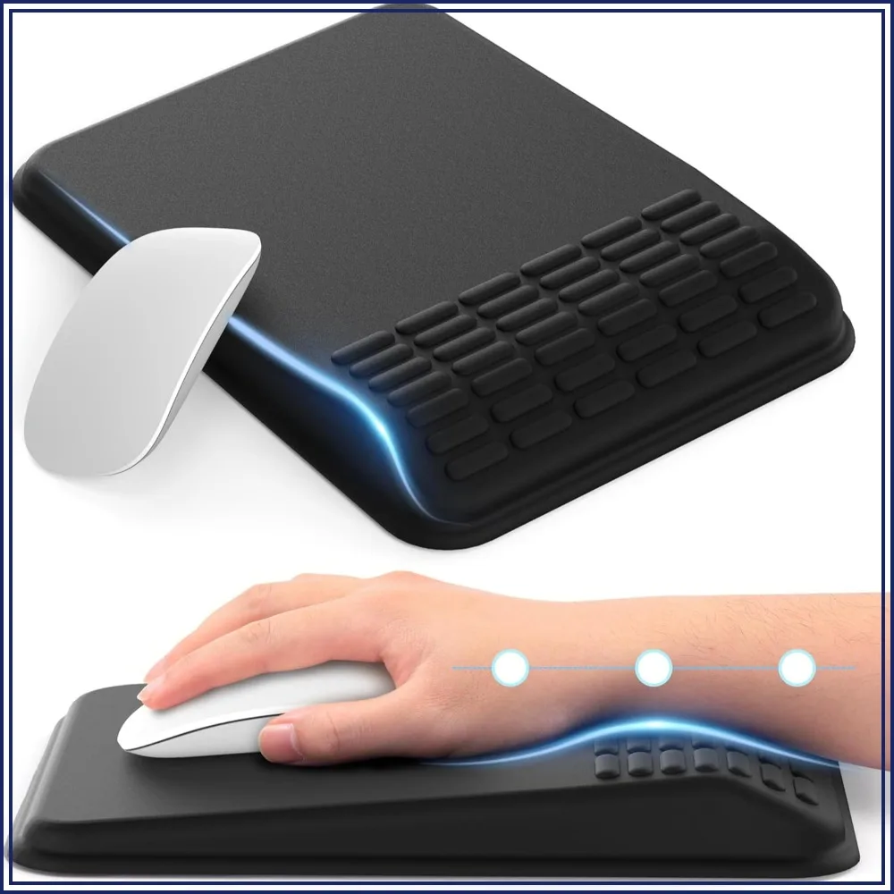 

Ergonomic Mouse Pad with Wrist Rest, Memory Foam Support for Pain Relief, Non-Slip PU Base for Office Desk