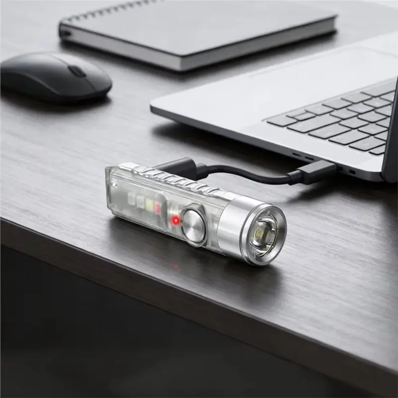 ABDJ-Portable Flashlight Mini Keychain Flashlights 400 Lumens IP66 Waterproof For Outdoor 150M Distance Type-C Charging