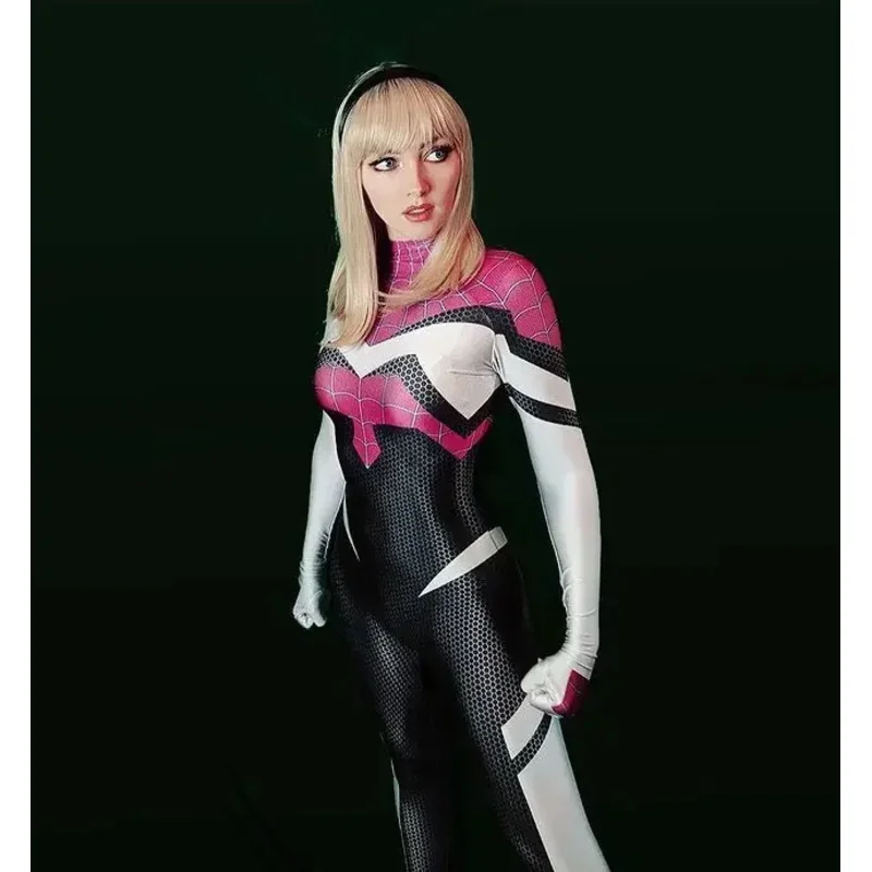 Sky02 الكبار الاطفال شبح العنكبوت 2099 سبايدرمان تأثيري ازياء Zentai دعوى هالوين حللا الإناث الفتيات امرأة خارقة88Li