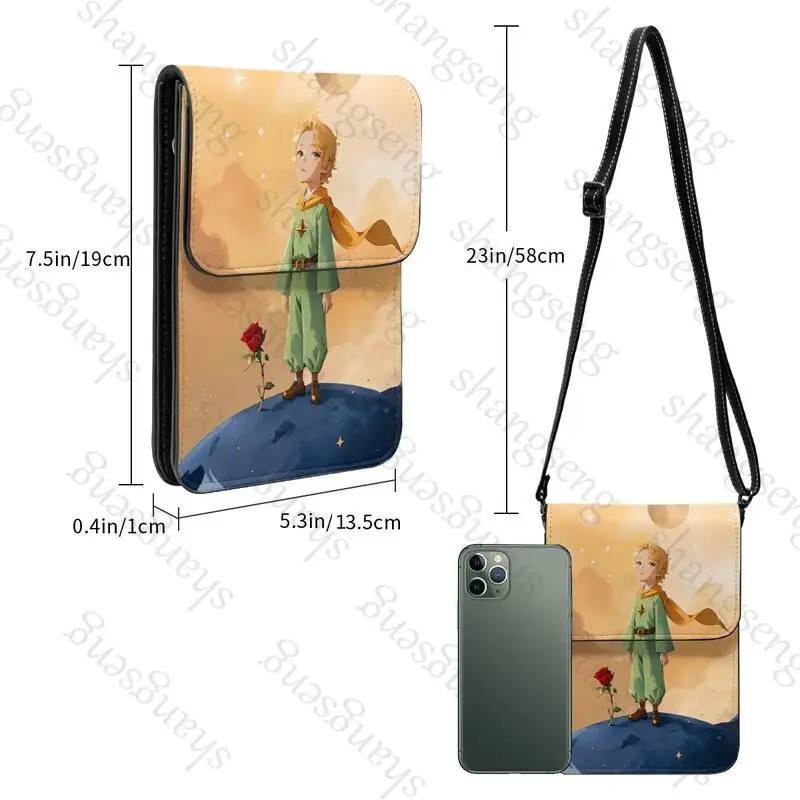 Sacs alertes onaux de dessin animé animé animé pour femmes, initiés par le petit prince, sac à bandoulière pour téléphone portable, sac à main pour fille, portefeuilles