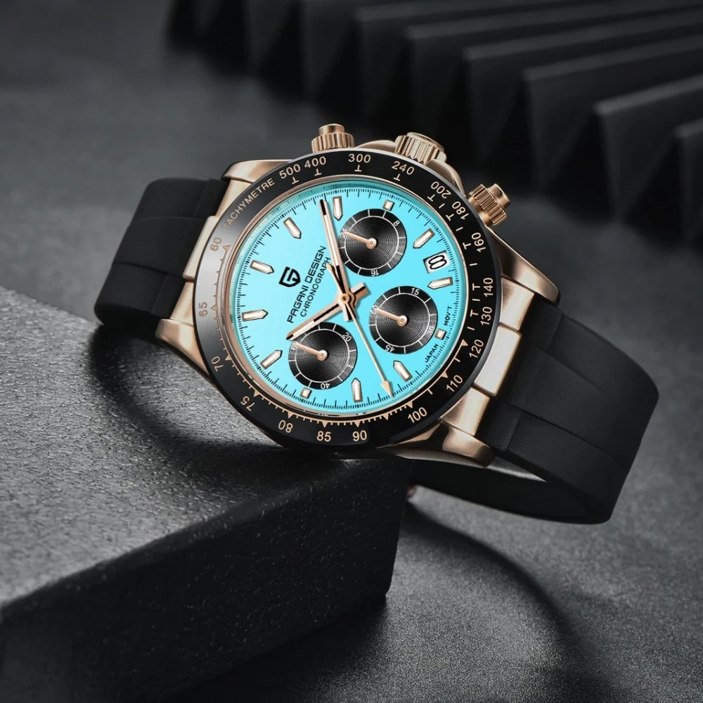 Original New PAGANI DESIGN PD-1664 / PD-1644 Japan VK63 Movt Quartz Wristwatches Sapphire Waterproof Chronograph Reloj Hombre