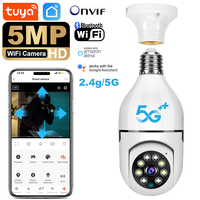 tuya 5G E27 Bulb Camera Full Color Night Vision WiFi Indoor Camera Voice Alarm Two-way Audio AI movement tracking 2.4G IP Cam