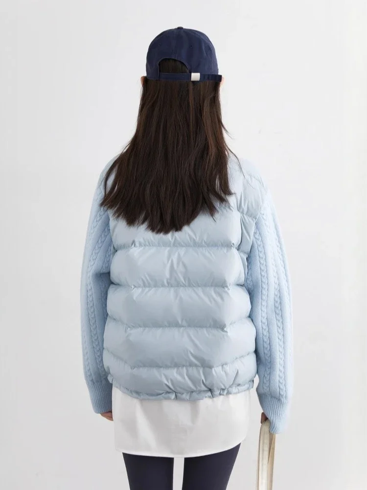 شيك فين النساء أسفل معاطف الكورية تقسم الوقوف طوق عادية أسفل السترات الإناث ضوء الملابس الدافئة خريف شتاء جديد 2025