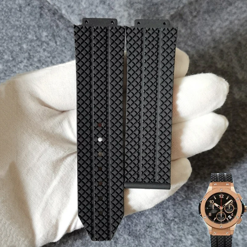 

High-Quality Silicone Rubber Watch Strap Suitable For HUBLOT Wheel Hub Watchbands men Strap Of Big 26mm-19mm