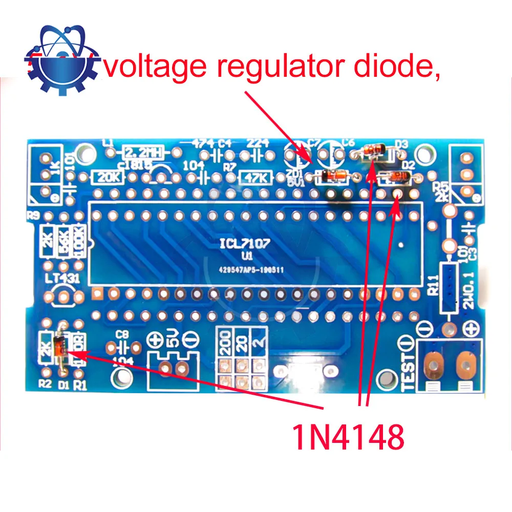 ICL7107 Digital Voltmeter Tester Dual LED Display Panel Unfolded DIY Kit