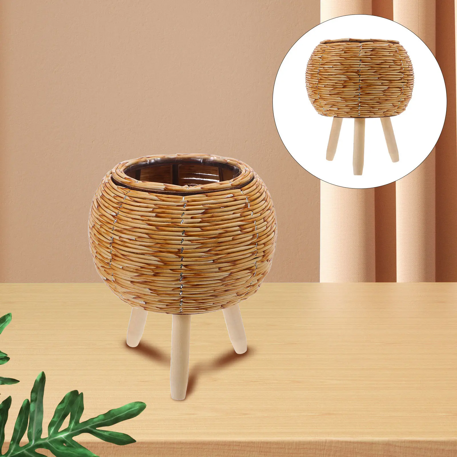 

Деревянная плетеная подставка для растений для использования в помещении и на улице, тренога-стеллаж для цветочных горшков для гостиной, кухни, балкона, сада, бонсай