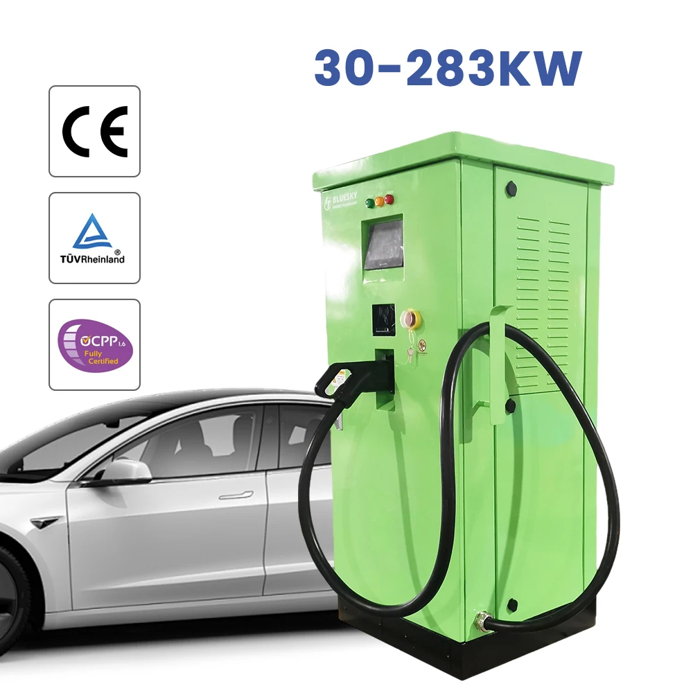 Коммерческая зарядная станция Bluesky 82 кВт Ccs GBT CCS Chademo DC Зарядка Открытый напольный электромобиль