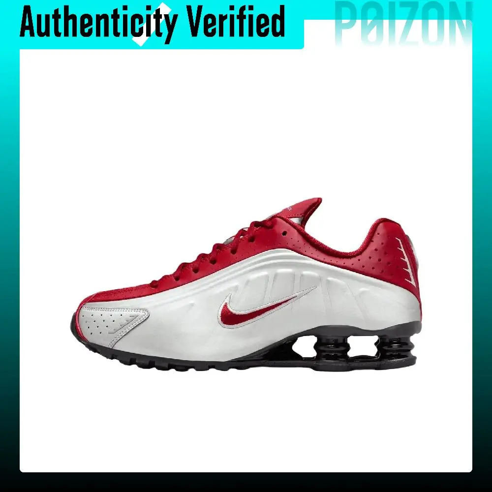 Nike Shox R4 Running Shoes Men's Silver Red HQ1988-009