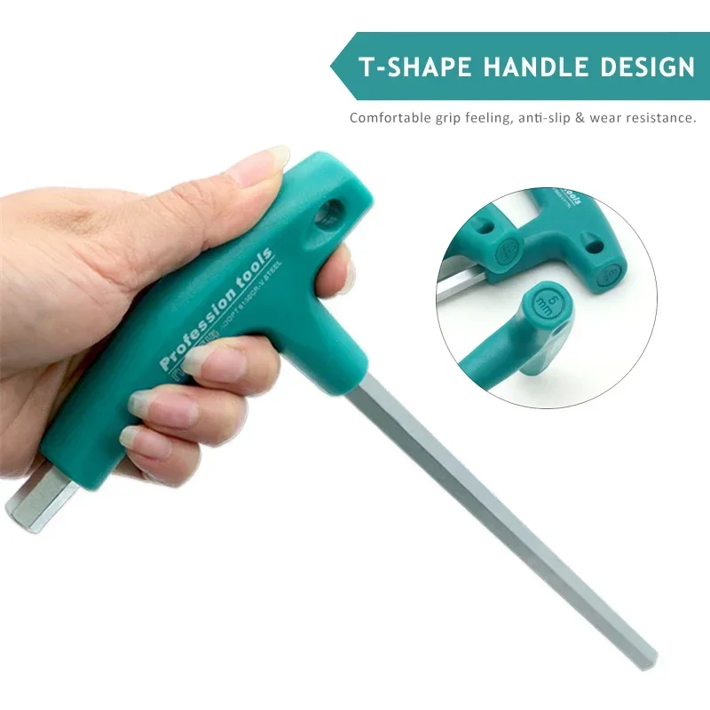 2025 6/9 Pcs Allen Key Wrench Set Hexagon Screw Nuts Spanner Kits T Handle with Storage Bag CR-V Forged Household Repair Tools