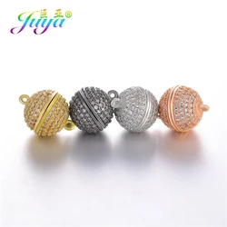 Juya 18K Gold Plated Copper 4 Size Connector Fastener Hooks Magnetic Clasps For DIY Needlework Beads Pearls Jewelry Making