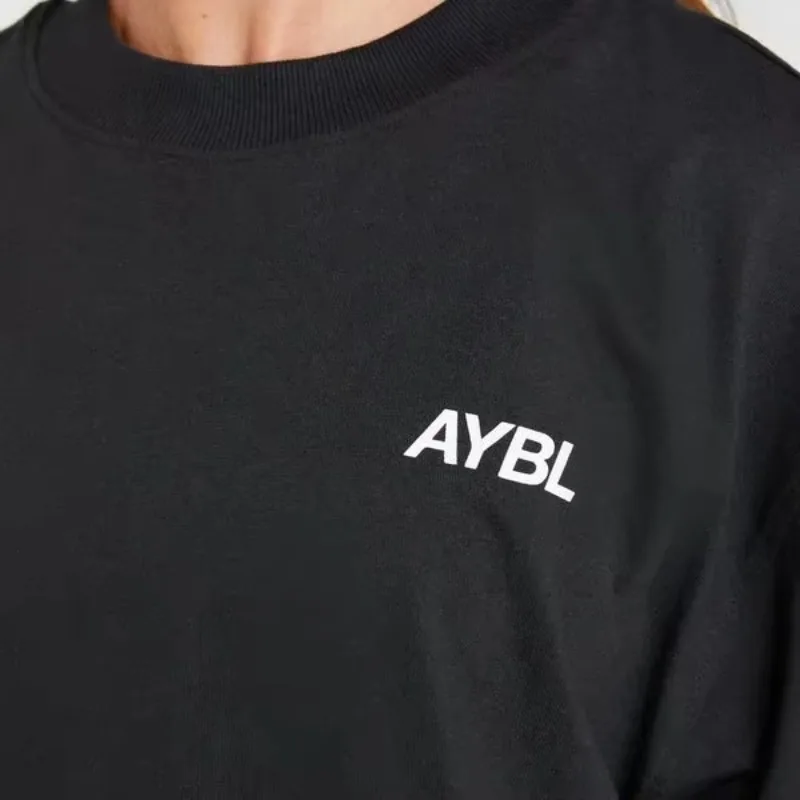 

Британская свободная футболка AYBL для фитнеса с короткими рукавами, силовой фитнес, тяжелая атлетика, аэробика, мужская и женская футболка высокой интенсивности