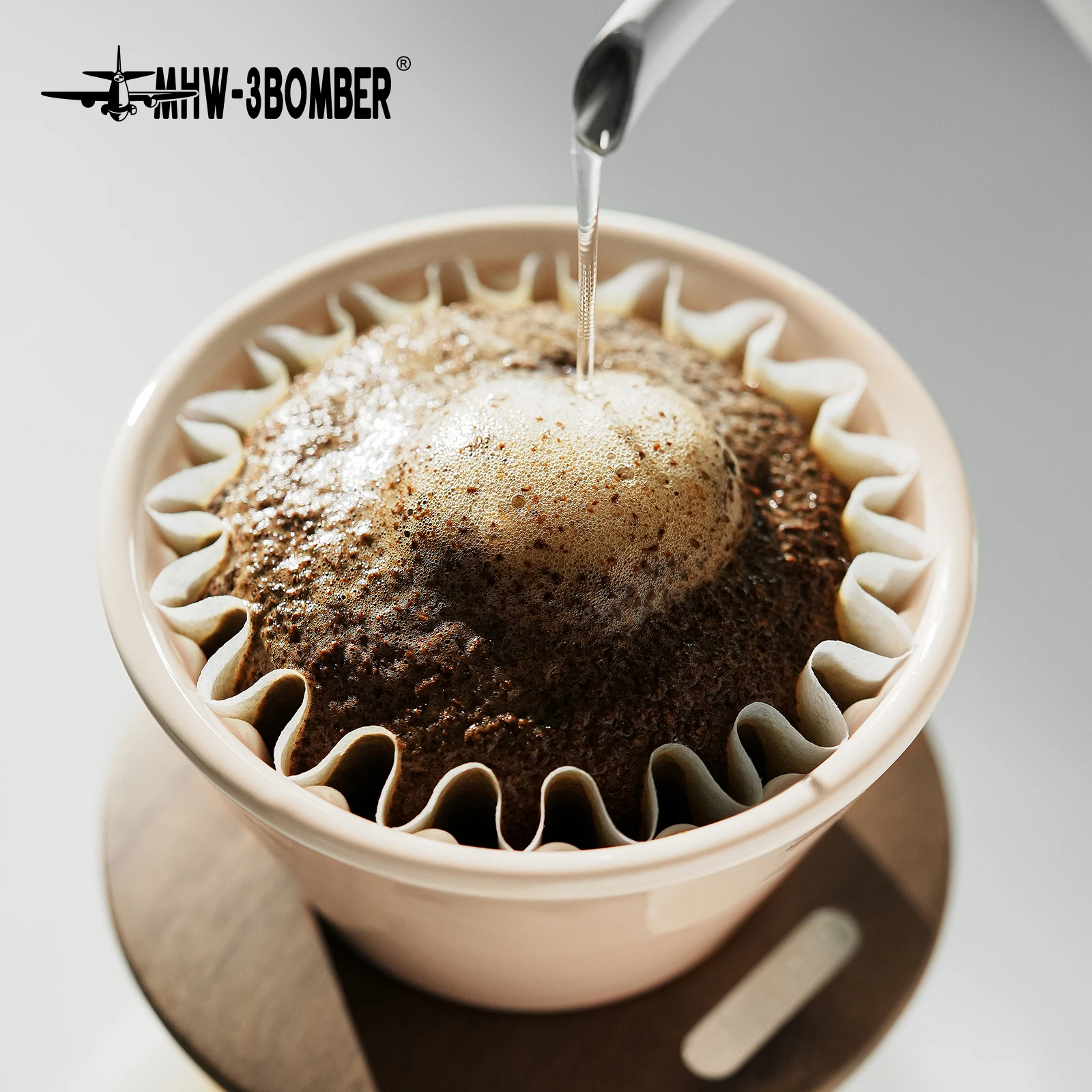 MHW 3BOMBER صب فوق صانع القهوة السيراميك فلتر القهوة المنقط مع الجوز طوق قابلة لإعادة الاستخدام تصفية مخروط بالتنقيط حامل للسفر