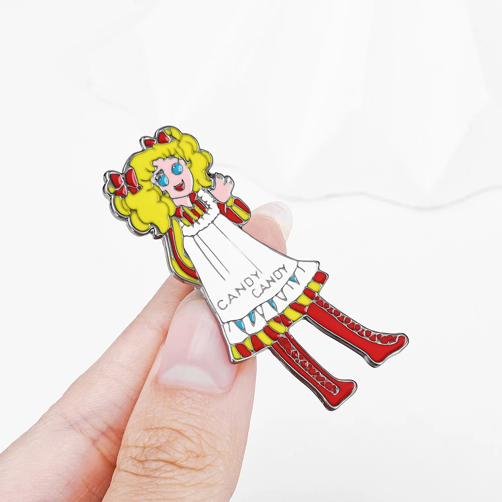 Candy Candy Anime Enamel Pins Girls Lapel Backpack Brooch Badge Girly Cartoon Jewelry for Women Gifts Collection