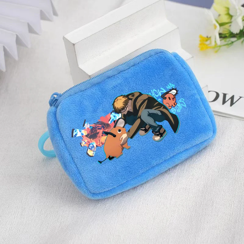 Chainsaw Man Pluche Portemonnee Cartoon Animatie Figuur Mini Portefeuilles Pochita Creatieve Rugzak Hangers Mode Kleine Opbergzakken