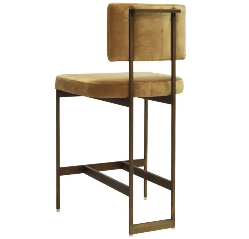 Modern American Style Dining Room Furniture Stainless Steel bar Chair Antique Brass Side Counter Height Stool